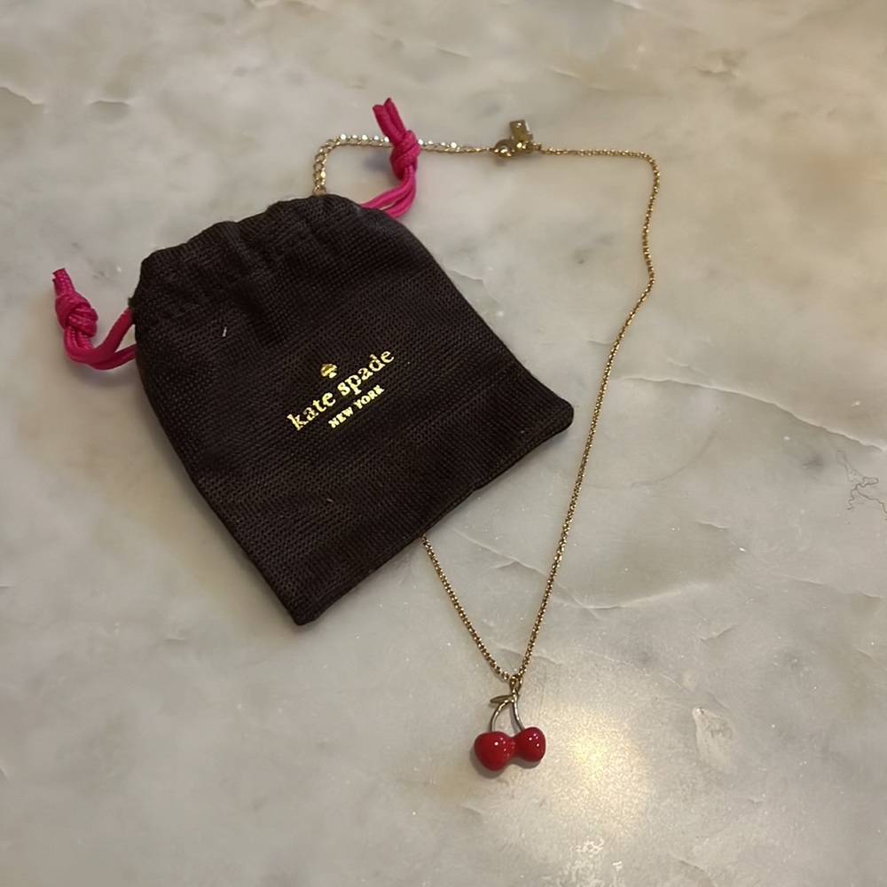 Kate Spade Gold Cherry Necklace Never Worn!